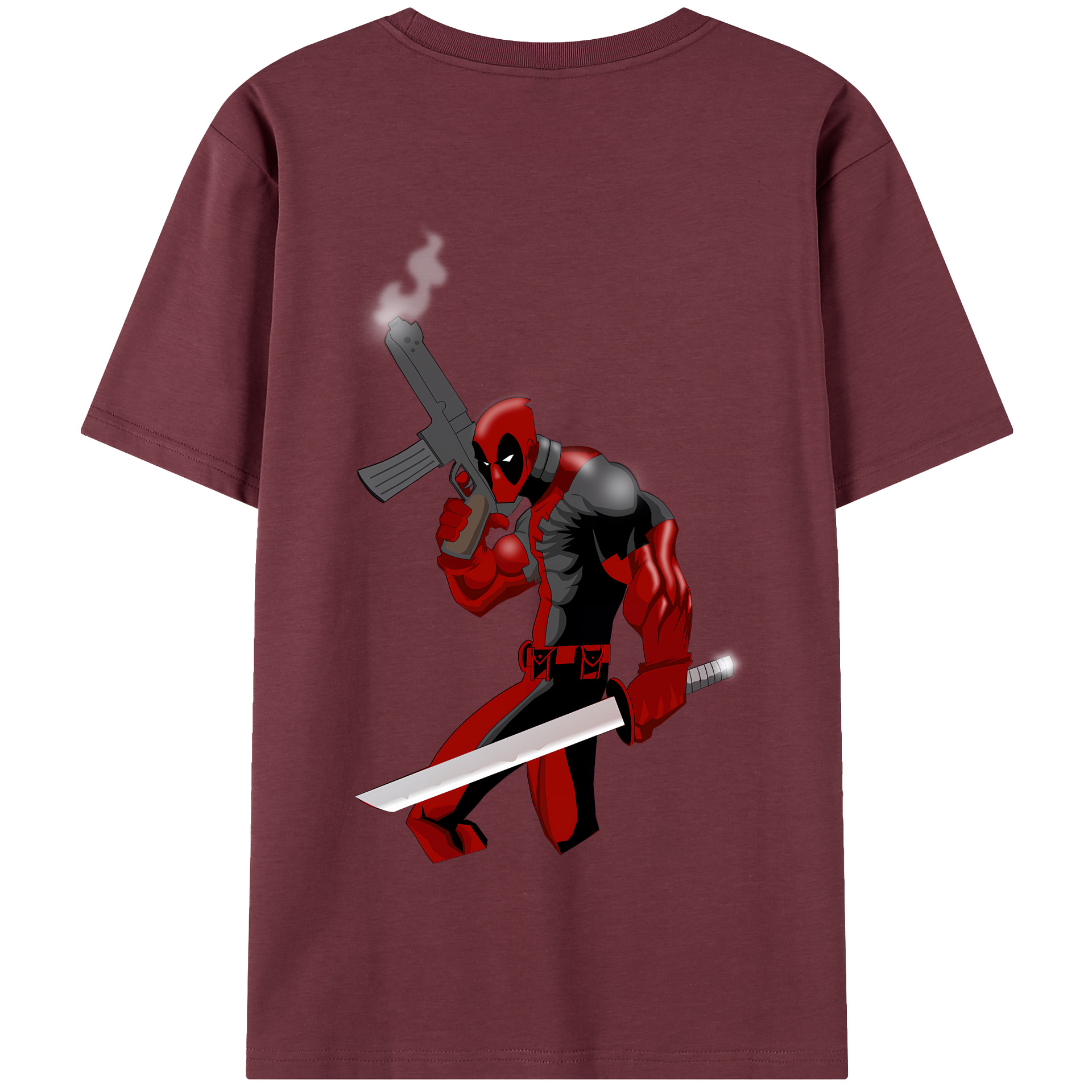 （画像用） Deadpool デッドプール 綿100％半袖Tシャツ（背面プリント）